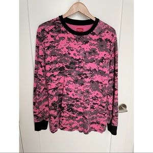 Supreme Red Mosaic Long Sleeve Shirt
